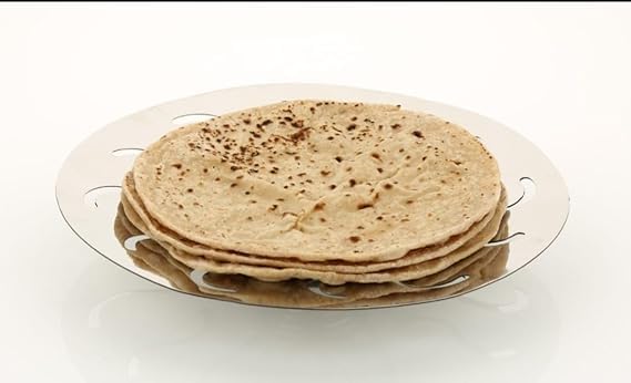 Image of Stainless Steel Chapati Basket 9 Inch Roti Holder & Bread Basket | Multipurpose Serving Plate for Chapati, Roti, Naan, Paratha | Rust-Resistant, Food-Grade Steel | Elegant Dining Tableware