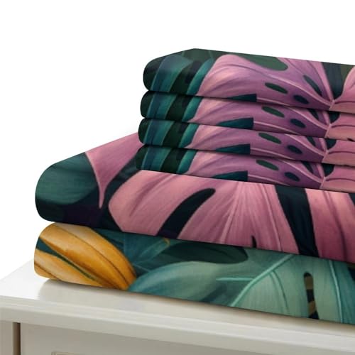 Parure de lit feuilles tropicales 3D microfibre douce 220x240cm - 6