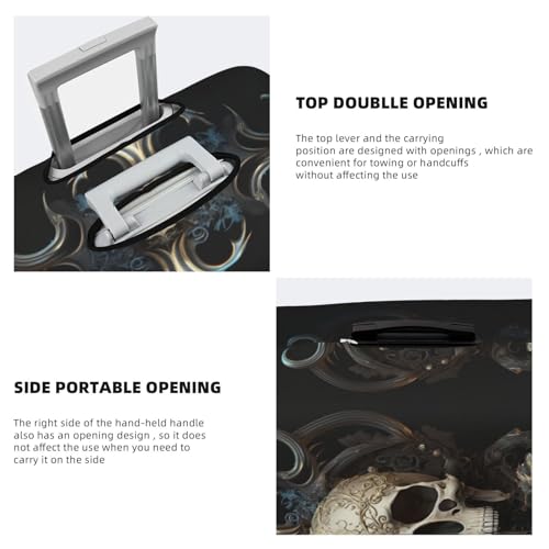 VOSERY Travel Luggage Cover - Gold Pattern Skull Washable Suitcase Covers Protector Fits 18-32 Inch Luggage3