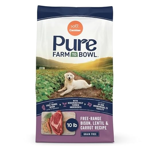 Canidae Pure Farm to Bowl Free-Range Bison, Lentil & Carrot, Adult, Grain-Free Dry Dog Food, 10lb