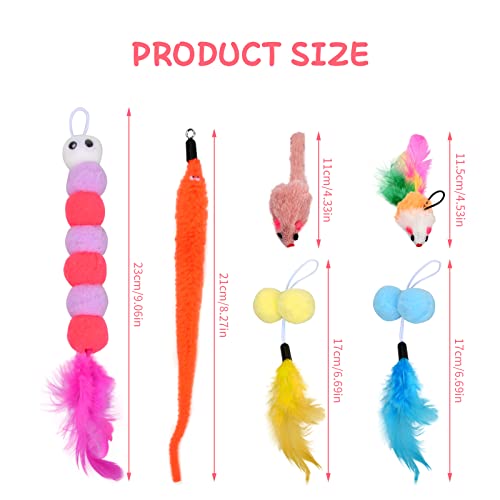 6 Stück Interaktives Katzenspielzeug Katzenspielzeug Selbstbeschäftigung Katzenspielzeug mit Federn Hängende Türrahmen Hängendes Katzenspielzeug Set für Katzenauslauf und Gegen Langeweile – Bild 3