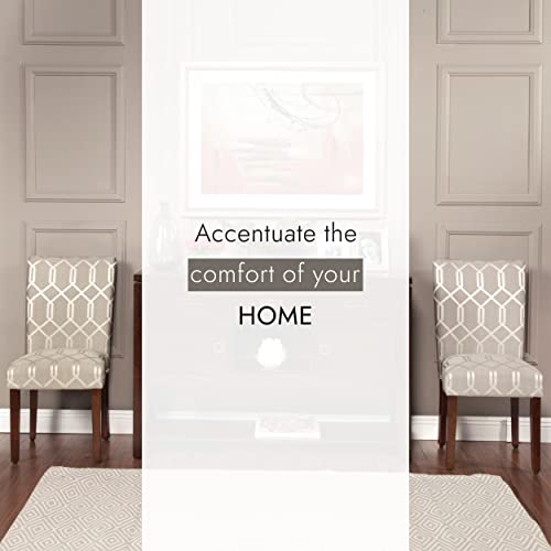 Homepop Parsons Classic Upholstered Accent Dining Chair, Set Of 2, Pewter Grey And Lattice Cream #TOP6
