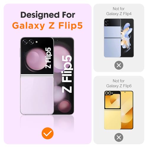 Ikziwreo Case for Samsung Galaxy Z Flip5 Phone Case, Shockproof, Anti-Scratches, Hard PC, Bumper Protective Shockproof Cover Phone Case for Samsung Galaxy Z Flip5 2023, Clear by Ikziwreo - Image 2