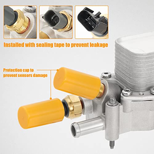 926-959 Engine Oil Filter Housing With Oil Cooler Sensors And Gaskets Upgraded Aluminum Kit Compatible With Chrysler 200 300, Dodge Charger Challenger Journey, Wrangler, Ram Promaster 3.6L 6Cyl #TOP5