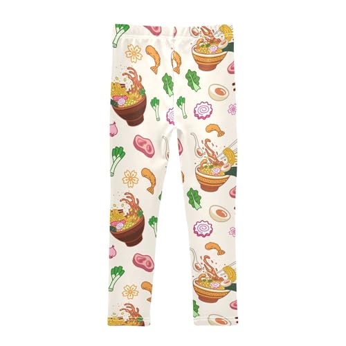 Japanese Food Girls Leggings,Workout Leggings for Girls Toddler Athletic Leggings Size for 3-10T2
