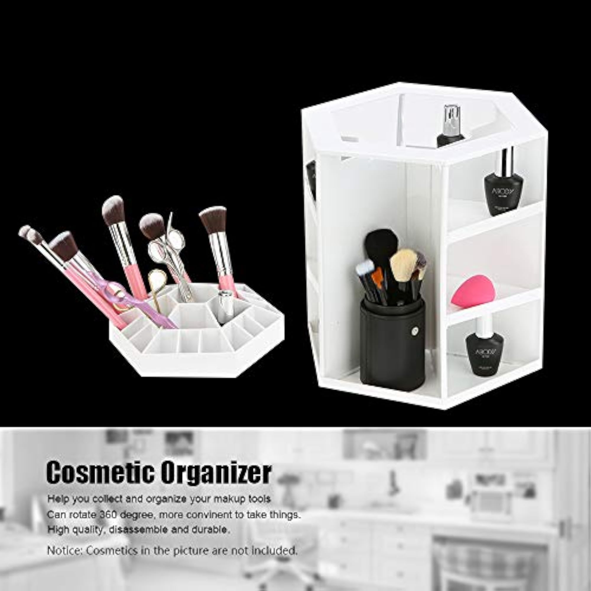 360 Degree Rotatable Cosmetic Organizer for Makeup