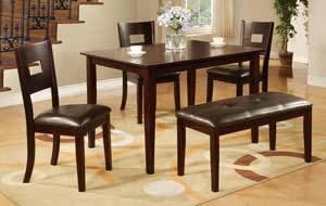 Amazon.com: 48" x 36" Wood Dinette Table with 4 Chairs and 1 Bench ...