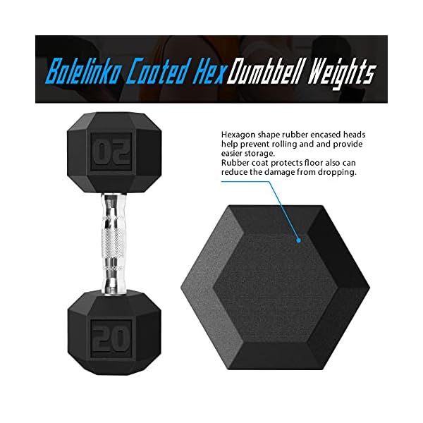 Balelinko Rubber Grip Encased Dumbbell Cast Iron Weight with Anti-Slip Handle Dumbbell -Strength Training Equipment - Home Gym Accessories - Full Body Workout - Muscle Building - Image 2