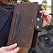 Handcrafted Genuine Leather Bible Cover – Fits Small Size Bibles Up to 5×8 Inches – Rustic Brown Journal Cover with Snap Closure & Pen Loop (Charcoal)