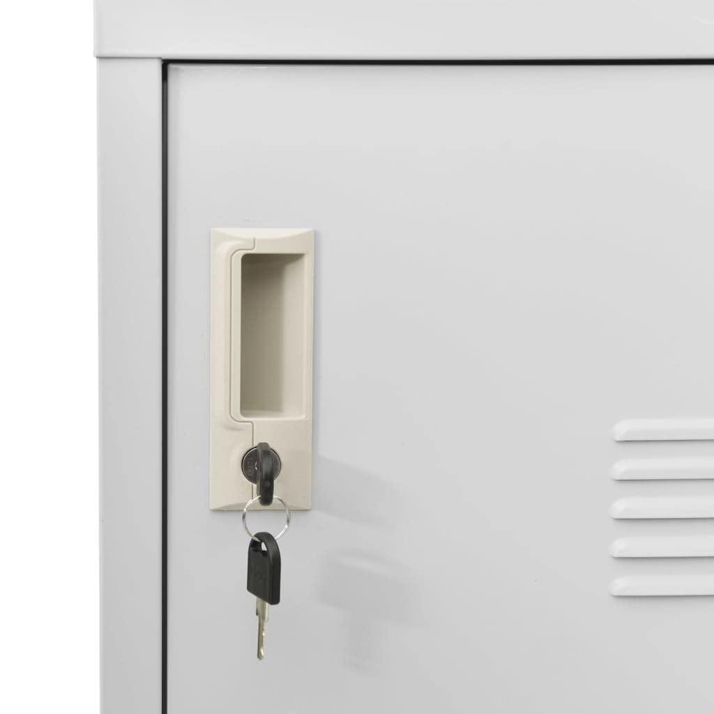 Armadietti in Acciaio da 2 unità - Armadietti per Ufficio in Metallo Grigio Chiaro, 90 x 45 x 92,5 cm - Resistenti e sicuri per l'organizzazione del Posto di Lavoro