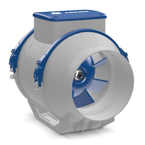 KUVIO ventilador en línea helicocentrífugo para conducto, 560 m³/h, 2 velocidades, compatible con conductos de 100-160 mm de diámetro, bajo ruido (125)