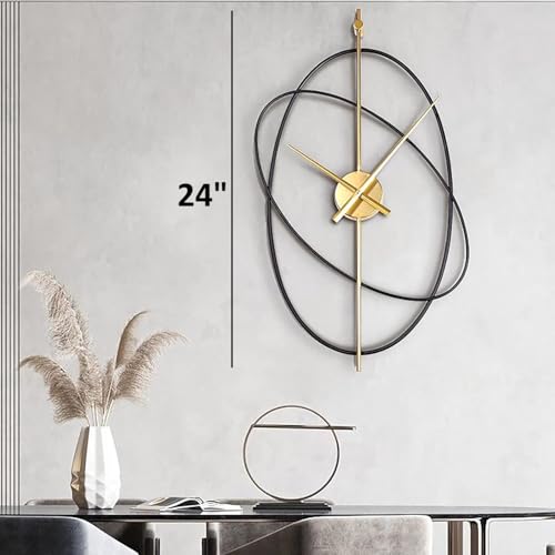 Image of Craft2lance Metal Analog Wall Clock Decor Art Sculpture | 24 Inches (60 cm), Black Finish | Stylish Statement Piece for Home, Office, Living Room, Bedroom, Restaurant & Cafe