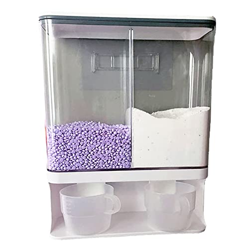 Laundry Detergent Dispenser, Wall-Mounted Rice Dispenser Container, Dry Food Storage Container, Large Capacity Organization Box, for Coffee Beans, Laundry Beads, Dog Food, Snack, Grains (105 Oz)