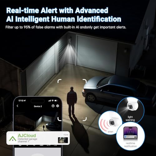 Image of Light Bulb Security Camera, 5G /2.4GHz WiFi Lightbulb Cameras Outdoor for Home Security,Smart AI Human Detection,Color Night Vision, 2-in-1 Bulb Security Camera with LED Light E27 Compatible (2Pack)