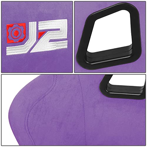 J2 Engineering J2-Rs-005-Pp Purple Stitching Reclinable Back Rest Racing Bucket Seats 4-Point 5-Point 6-Point Harnesses 34" H X 23" W X 23" D Universal Fit #TOP2