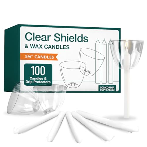 Concordia Supply Candles w/Candle Drip Protectors - 5.75