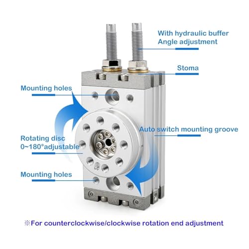 Cylindre rotatif MSQB50A avec angle réglable 0-190 pour rotation précise de pièces
