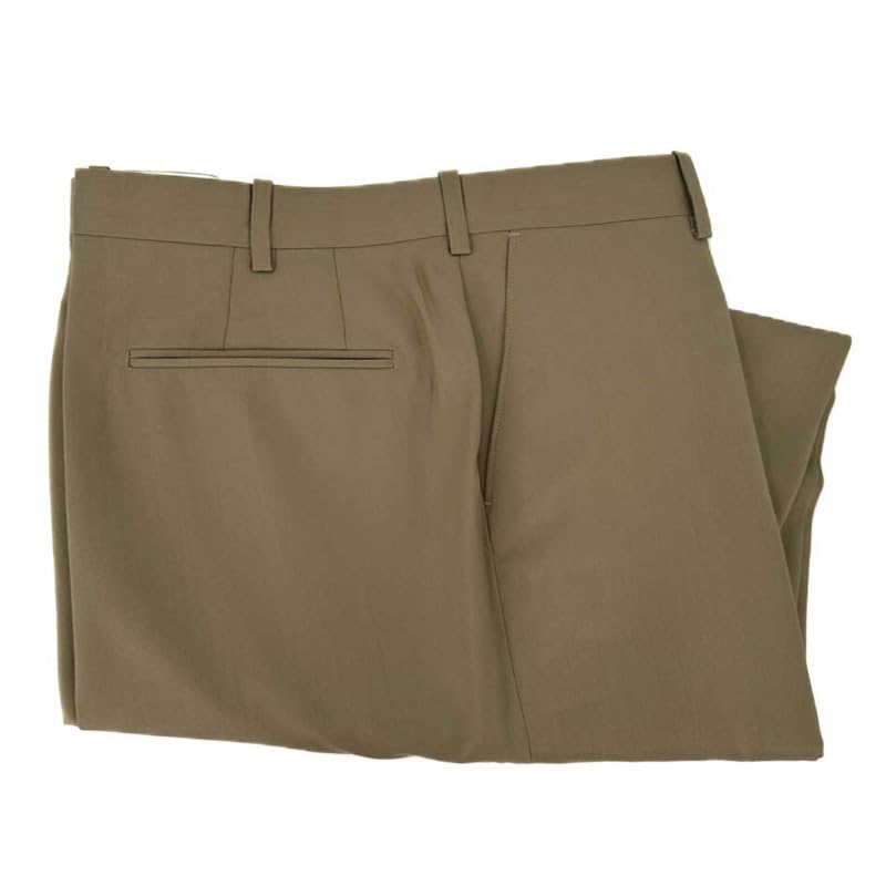 Troy Flat Front 120's Worsted Wool Gabardine Trouser in Tan by Corbin