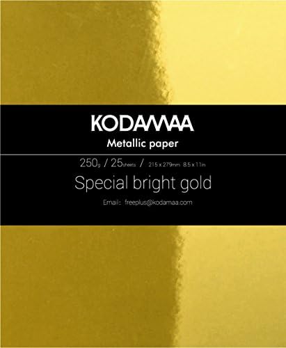KODAMAA Premium Shimmer Art Craft Gold/Silver Metallic Paper, Multipurpose Cardstock Perfect for Festival Crafting, Gift Packaging (25 Sheets)