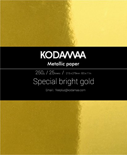 KODAMAA Premium Shimmer Art Craft Gold/Silver Metallic Paper, Multipurpose Cardstock Perfect for Festival Crafting, Gift Packaging (25 Sheets)