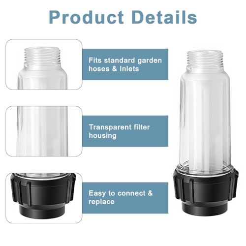 Image of STHIRA Water Inlet Filter Kit Pressure Washer Transparent Sediment Trap