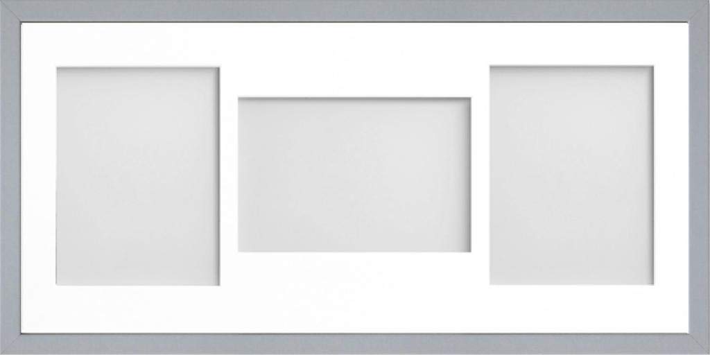 Frame Company Pale Grey Jellybean Multi-Aperture Frame 20X10 With White Mount For 7X5 Inch (X3 Plp)