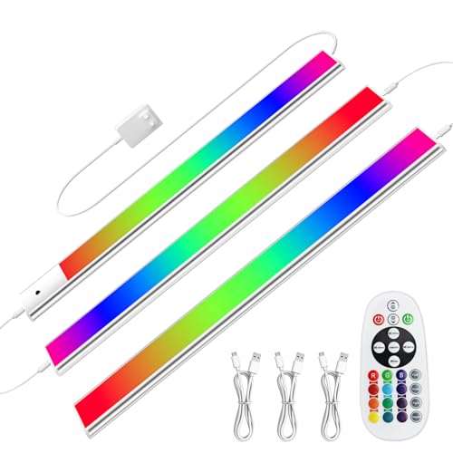 Diomart RGB Under Cabinet Lights with Remote, Dimmable Plug-in/Hardwired LED Light Bar for Kitchen...