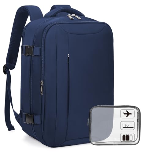 Xkdoai for Ryanair Cabin Bags 40x30x20 Travel Backpack with TSA Approved Clear Bag Travel Bag Womens Underseat Anti Theft Carry-ons Hand Luggage Bag Airline Approved Casual Daypack