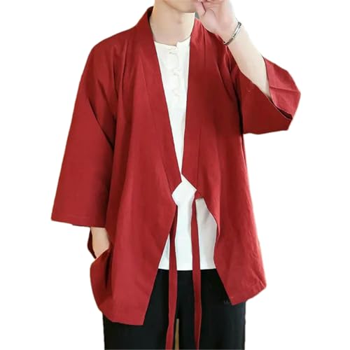Cardigan japonais homme manches 3/4 léger pour supporter la chaleur