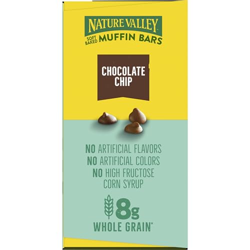 Nature Valley Soft Baked Muffin Bars, Chocolate Chip, Snack Bars, 10 Bars, 12.4 oz