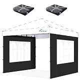 Acepic Church Window 10x10 Canopy Sidewalls with Zipper for 10x10 Straight Leg Canopy Frame, Waterproof UV Protection for Outdoor Events, Vendor Booth,Black(2PCS Sidewalls Only, Canopy Not Included)