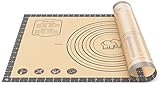 Baking Mat, 26' x 16' Large Silicone Non-slip Baking Pastry Mat with Measurement, Non Stick Silicone Mats for Kitchen Counter, Fondant Mat, Counter Mat, Dough Rolling Mat, Oven Liner, Pie Crust Mat