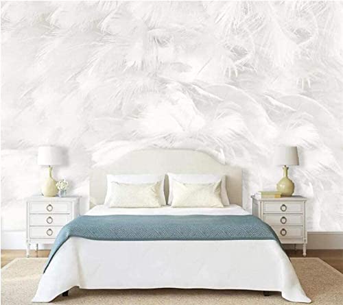 Papier Peint Mural 3D Plume Blanche Papier Peint Pour Salon Et Chambre À Coucher Peintures Murales Maison Décoration Murale Photo Murale Décoller Et Coller...