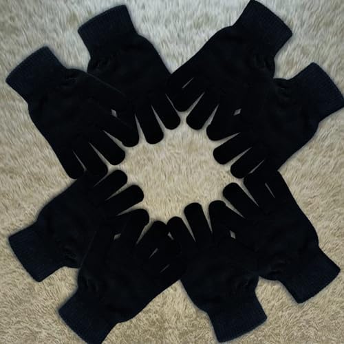 Winter Magic Gloves Black Knit Gloves Warm Stretchy Gloves