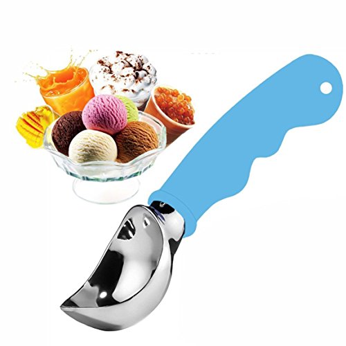 Paletta per Gelato in Acciaio Inox con Comoda Maniglia in Gomma - per i più Ice Cream, Frozen Yogurt, Frutta(Blu) - immagine 6