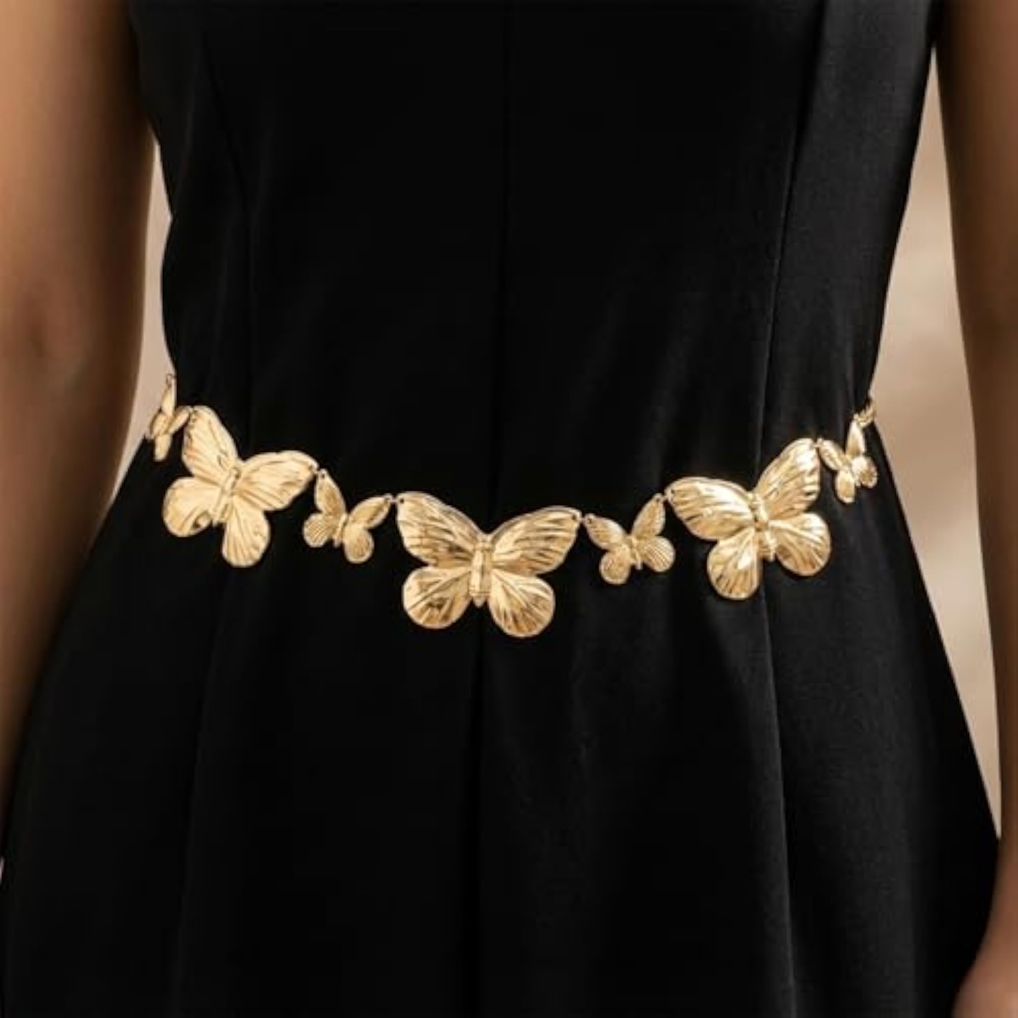 Women's Metal Waist Chain with Butterfly Pendant, Stylish Accessory