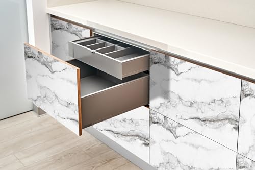 Pegatinas de mármol gris Wallfluent autoadhesivas para paredes y frentes de armario 5