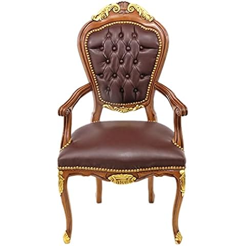 Silla de Escritorio de Lujo de Casa Padrino con reposabrazos barroca de caoba Cover