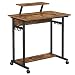 Produktbild VASAGLE Schreibtisch, Computertisch mit Rollen, mit Monitoraufsatz, 6 Haken, 80 x 50 x 90 cm, Industrie-Design, vintagebraun-schwarz LWD085B01
