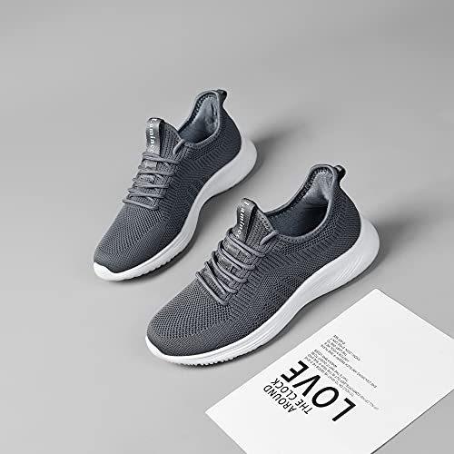 Lamincoa Womens Walking Tennis Shoes Slip On Lightweight Athletic Comfort Casual Memory Foam Sneakers For Work Gym Running Nursing Gray Us 8.5 #TOP6