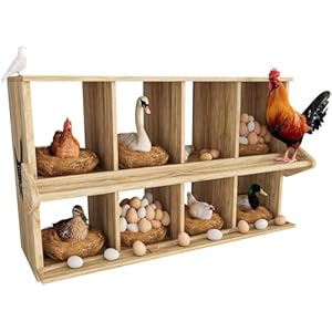 Chicken Nesting Box, 8 Compartment Wooden Nesting Boxes for Chickens with Perches, Floor/Stand/Wall Mount Large Chicken Nesting Boxes for Small & Medium Poultry