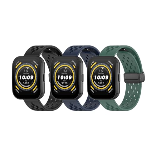 [LICHIFIT] Amazfit Bip 5/GTR4�p�o���h 22MM �x���g �ւ��o���h �}�O�l�b�g�o���h �V���R���� �_�炩�� �ʋC �ϋv�� �X�|�[�c�o���h �A�N�Z�T���[ �i�u���b�N�{�~�b�h�i�C�g�u���[�{�_�[�N�O���[���j