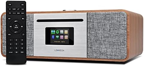 LEMEGA MSY5 DAB Radio with CD Player,WiFi Internet Radio with Bluetooth Hi-Fi Compact Stereo System,Spotify Connect,FM Radio,USB charger,USB player,Clock Alarms,Remote & App Control - Walnut