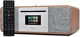 LEMEGA MSY5 DAB Radio with CD Player,WiFi Internet Radio with Bluetooth Hi-Fi Compact Stereo System,Spotify Connect,FM Radio,USB charger,USB player,Clock Alarms,Remote & App Control - Walnut