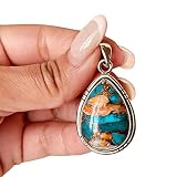 Spiny Oyster Turquoise Pendant, 925 Silver Pendant, Women Jewelry, Gemstone Necklace, Boho Pendant N