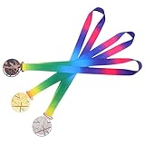 POPETPOP Medallas de Fútbol Metálicas 3 Unidades Cinta para Premios en Competencias Escolares y Actividades Deportivas Juveniles en Plata y Bronce