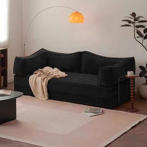 CADEHUB Sofá Sin Huesos, Sofa Cama 3 Plazas Oferta, Sofá Modular, Sofa Comprimido Al Vacio, Sofa Modular para Sala De Estar, Dormitorio Y Oficina Black 59.1in