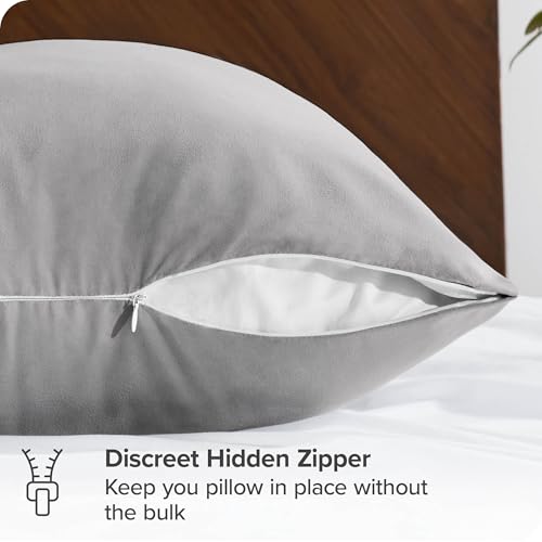 Image of Bare Home Microfiber Body Pillow Cover - Ultra Soft - Cooling Pillowcase - Double Brushed - Pillowcase with Zipper Closure - Easy Care (21''x54'' Body Pillow Cover, Light Grey)
