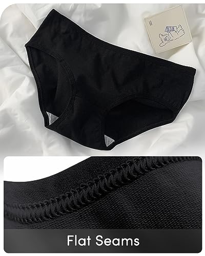 Domee Teenager Unterhosen Mädchen Unterwäsche Slip Baumwolle 10er-Pack Schwarz 164-170 (Herstellergröße XL)