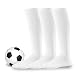 Soxnet Soccer Sports Team 3-pair Cushion Socks-White, Large (10-13)
